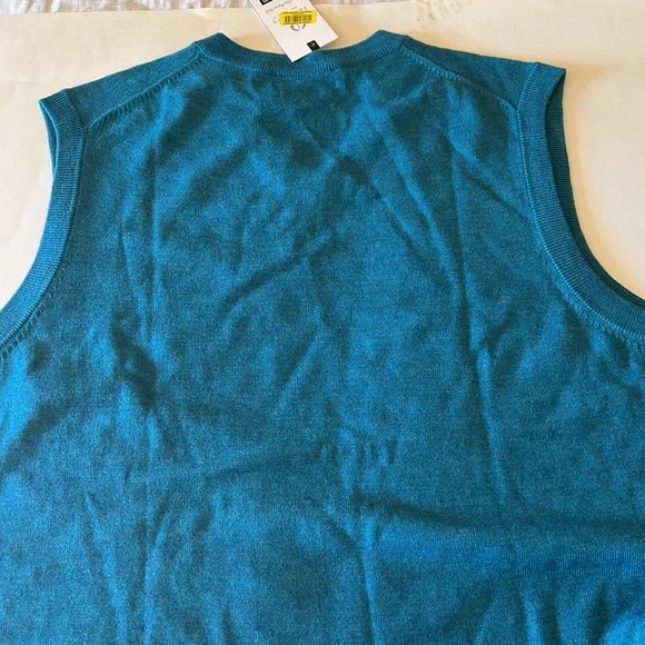 Turnbury Sweater Vest Wool Dark Turquoise Vest New - Picture 4 of 10